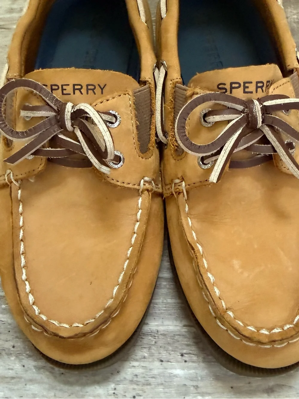 Sperry Boys Top Sider Leather Boat Shoes Sz 2